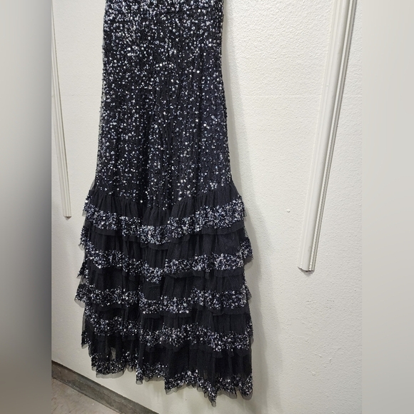 Mac Duggal 10883 Embellished Tiered Sequin Gown Dress 8 Wedding Formal Event - Picture 10 of 13